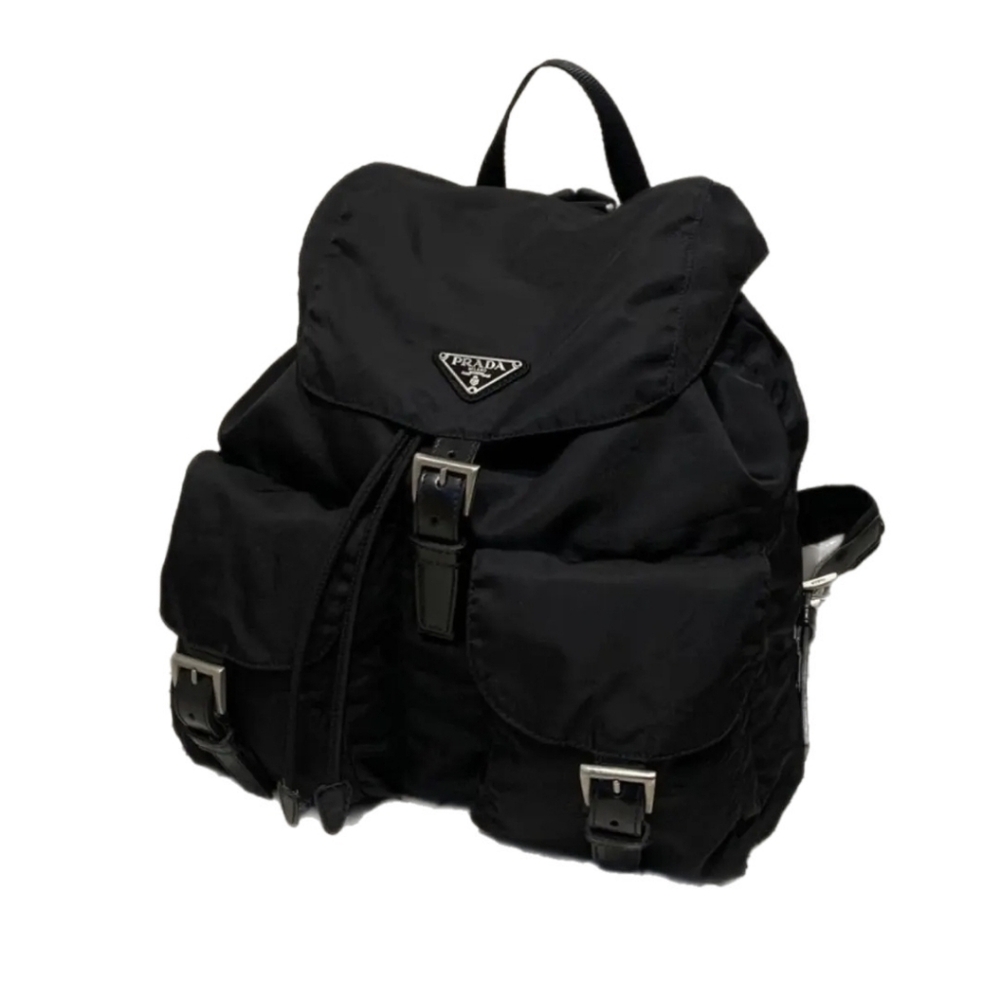 Prada black nylon backpack preowned